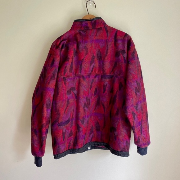 Vintage 90s Button-Up Fleece Jacket Sweater - Picture 2 of 3